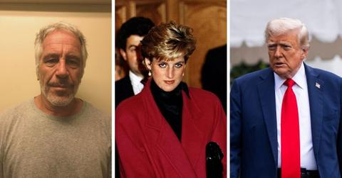 Split photos of Jeffrey Epstein,Donald Trump and Princess Diana