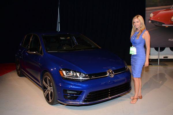 //Camille Grammer checks out the new Volkswagen Golf R