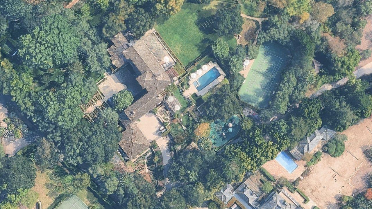 Arial shot of Prince Harry and Meghan Markle's Montecito home.