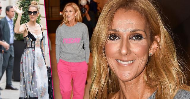 Celine Dion Wears Bright Pink Sweats