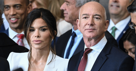 Composite photo of Lauren Sánchez, Jeff Bezos