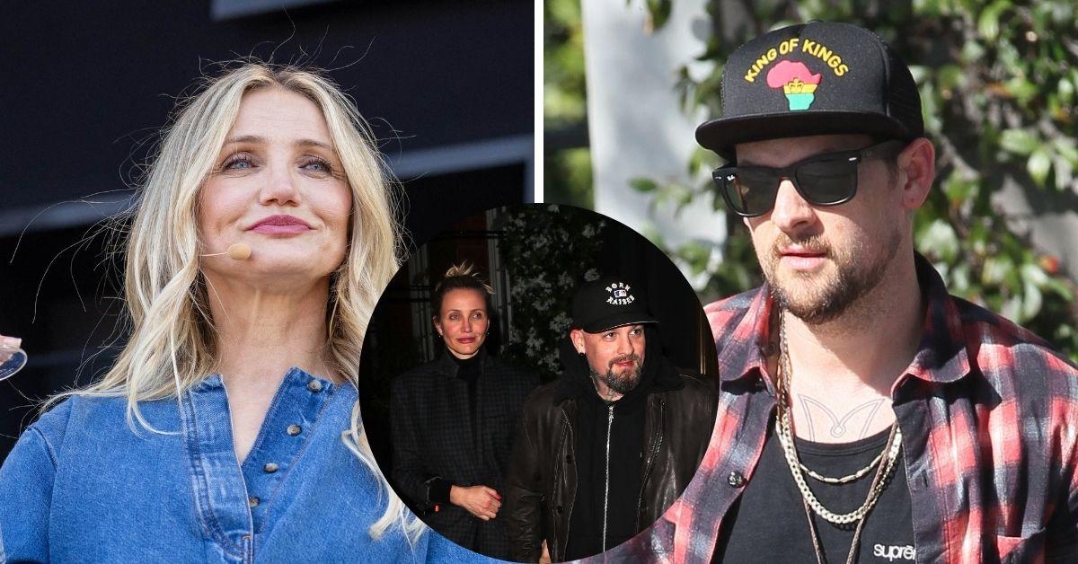 Split photo of Cameron Diaz and Benji Madden.