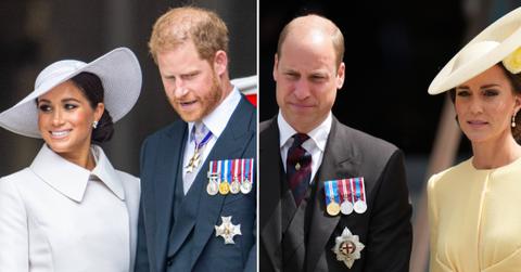 prince harry meghan markle sit apart from william kate jubilee service pp
