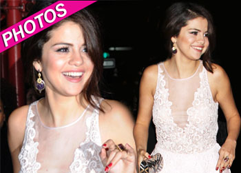 //selena gomez white dress