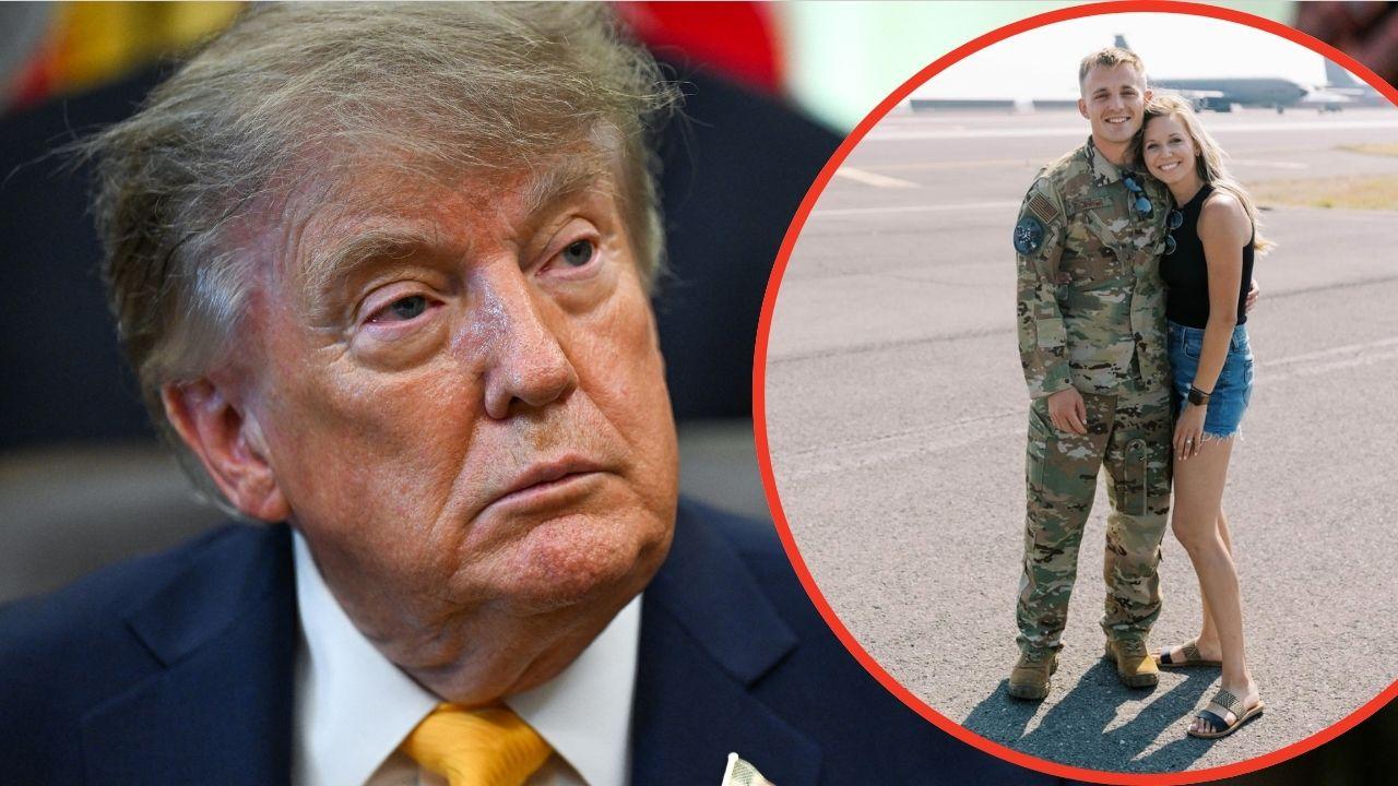 Split photos of Photo of Donald Trump, Libby and Alex Klinner