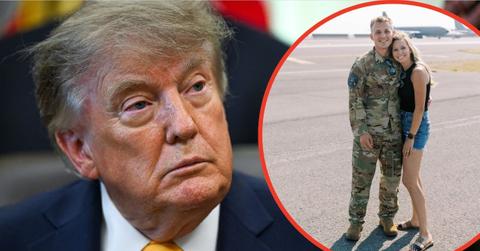 Split photos of Photo of Donald Trump, Libby and Alex Klinner