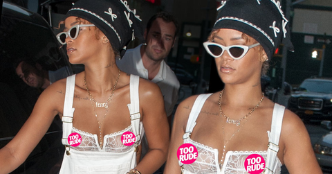 //rihanna shopping nude under see through bra