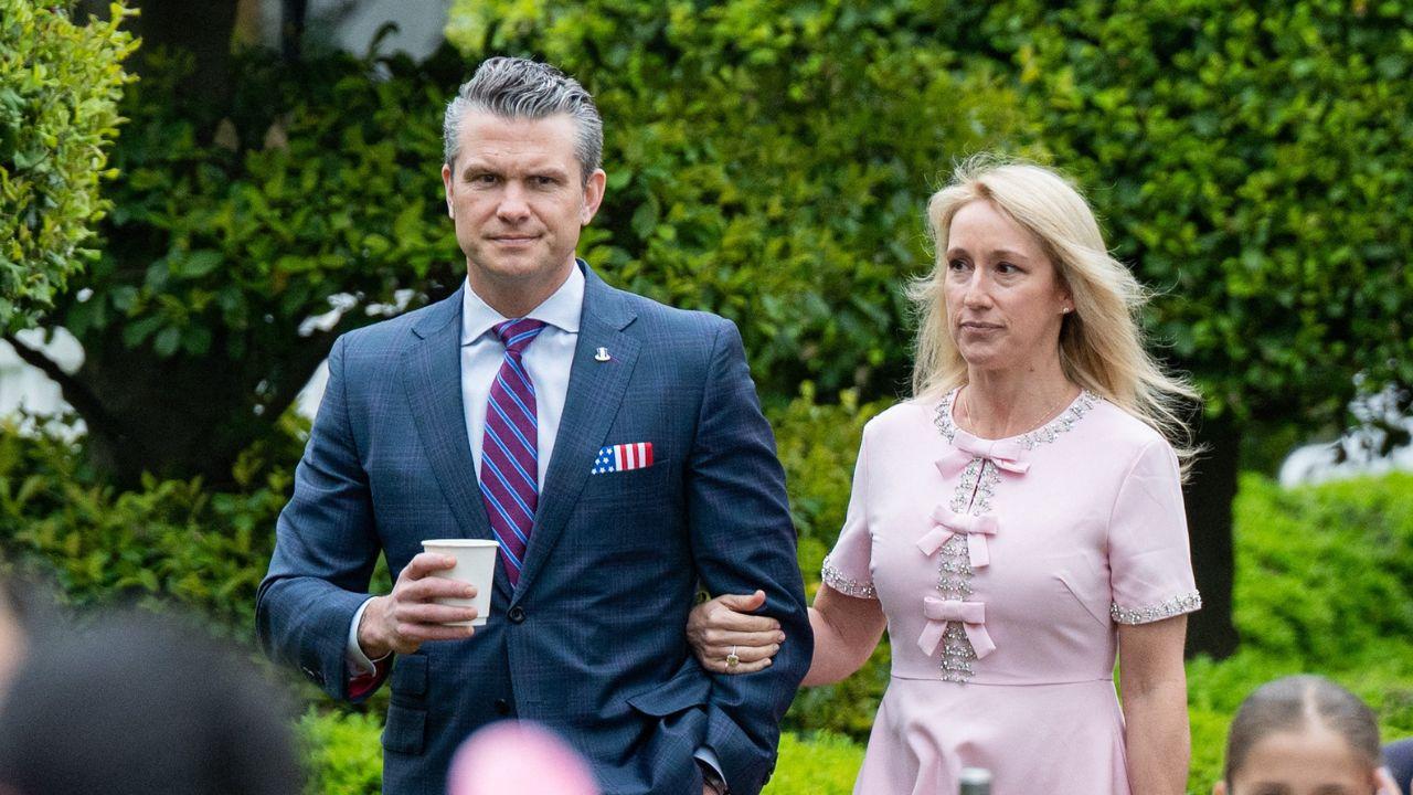 image of The Pentagon defended Jennifer Hegseth calling her 'an accomplished leader' and 'devoted military spouse.'