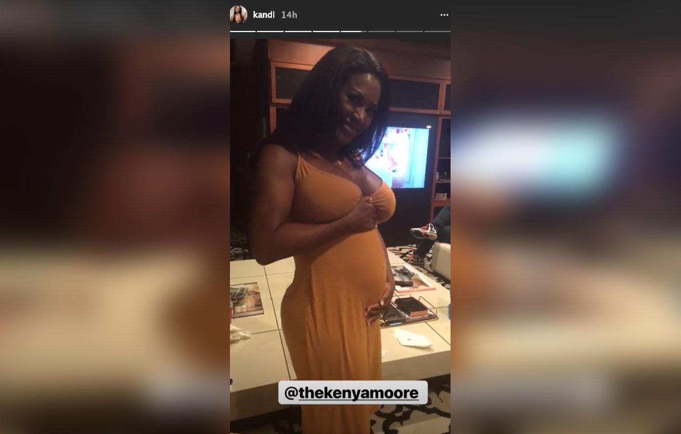 Kenya Moore Pregnant Baby Bump Dress