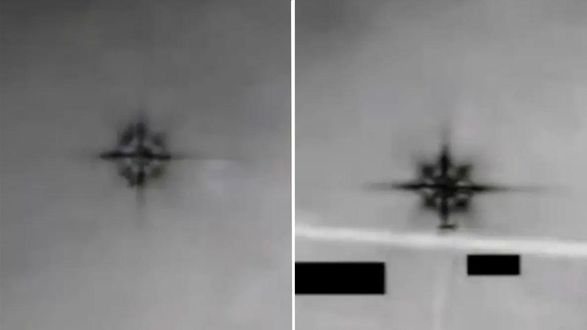 The UFO files included eerie reports, including this 'eight-pointed star' object.
