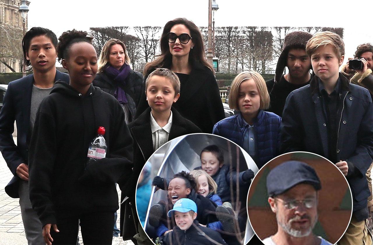 //angelina jolie kids play paris dad brad pitt home pp