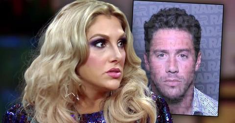 Gina Kirschenheiter Looking Scared Wearing Sparkley Dress Inset Mugshot Of Husband Matt