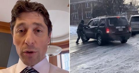 Split photo of Jacob Frey, Minneapolis shooting