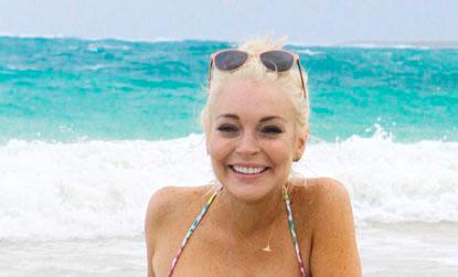 //lindsay lohan beach