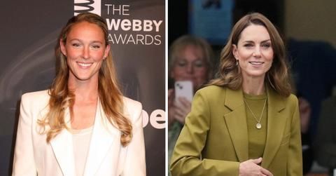 Split image of Kylie Kelce and Kate Middleton