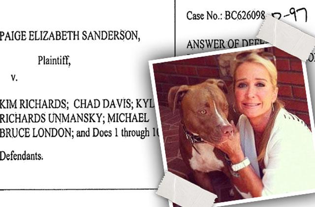 //kim richards lawsuit dog pit bull bite attack coverup pp