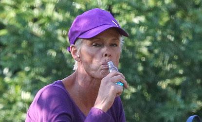 //brigitte nielsen drinking park