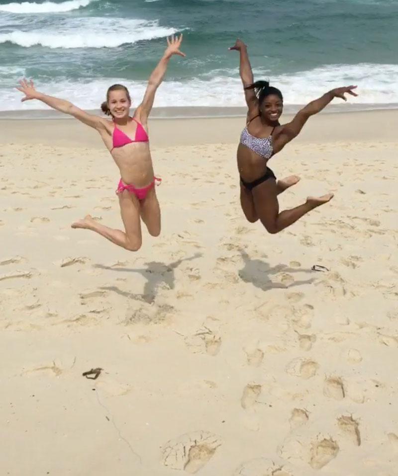 madison kocian simone biles alexandra raisman olympic gymnasts beach day pics