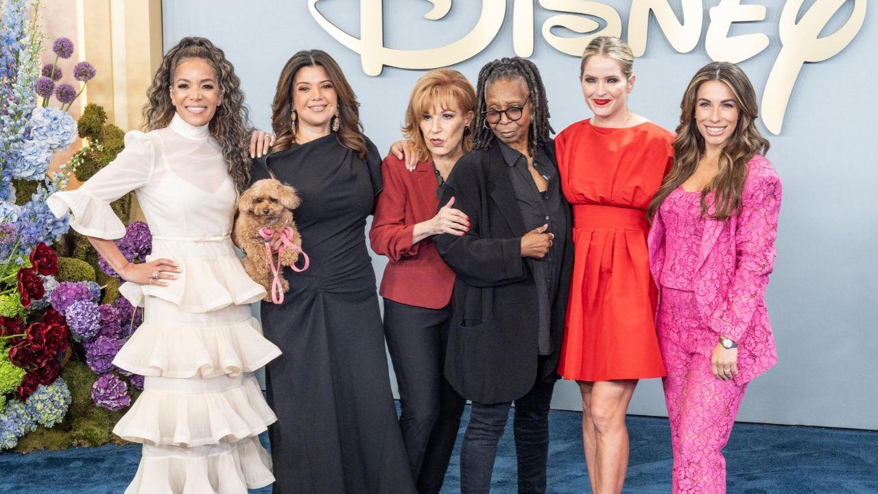 A photo of Sunny Hostin, Ana Navarro, Joy Behar, Whoopi Goldberg, Sara Haines, Alyssa Farrah Griffin