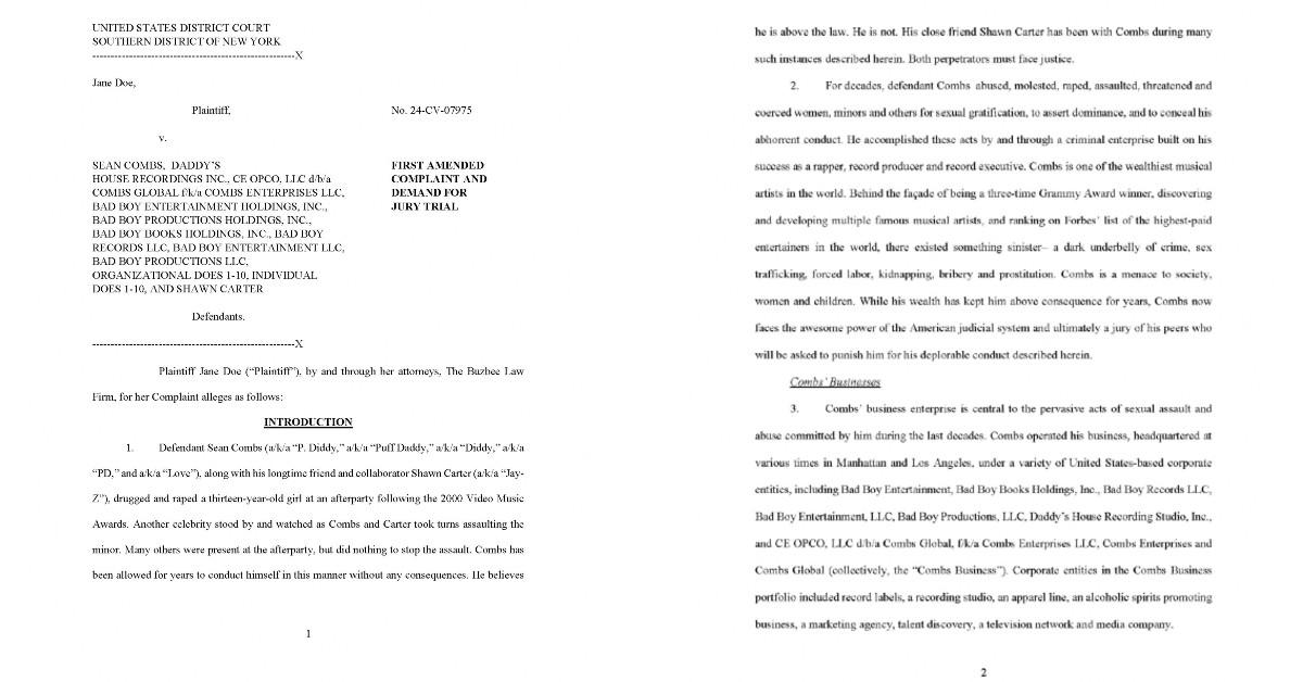 jay z civil lawsuit diddy page