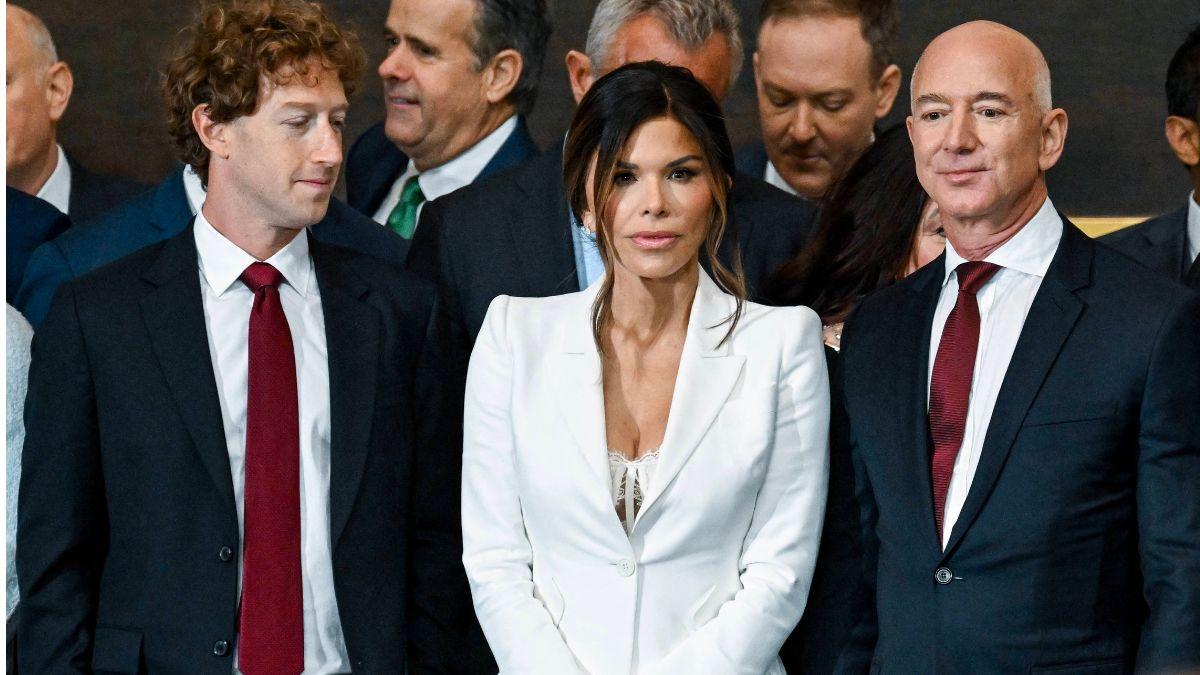 Photo of Mark Zuckerberg, Lauren Sanchez, Jeff Bezos