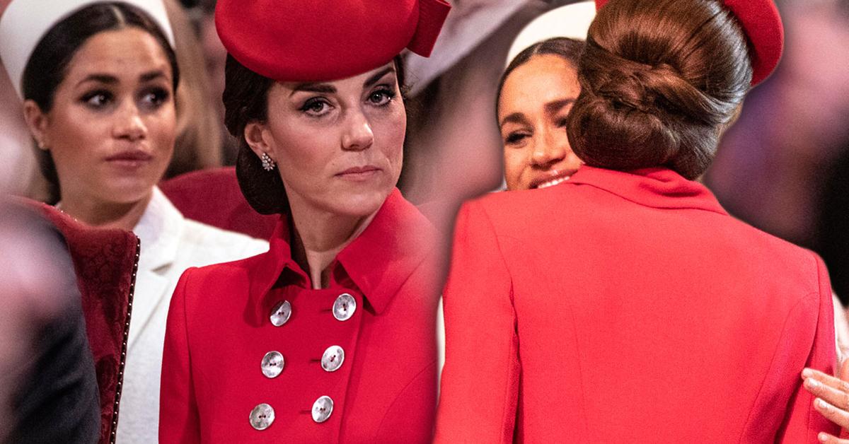 Meghan Markle & Kate Middleton Kiss & Hug Amid Feud