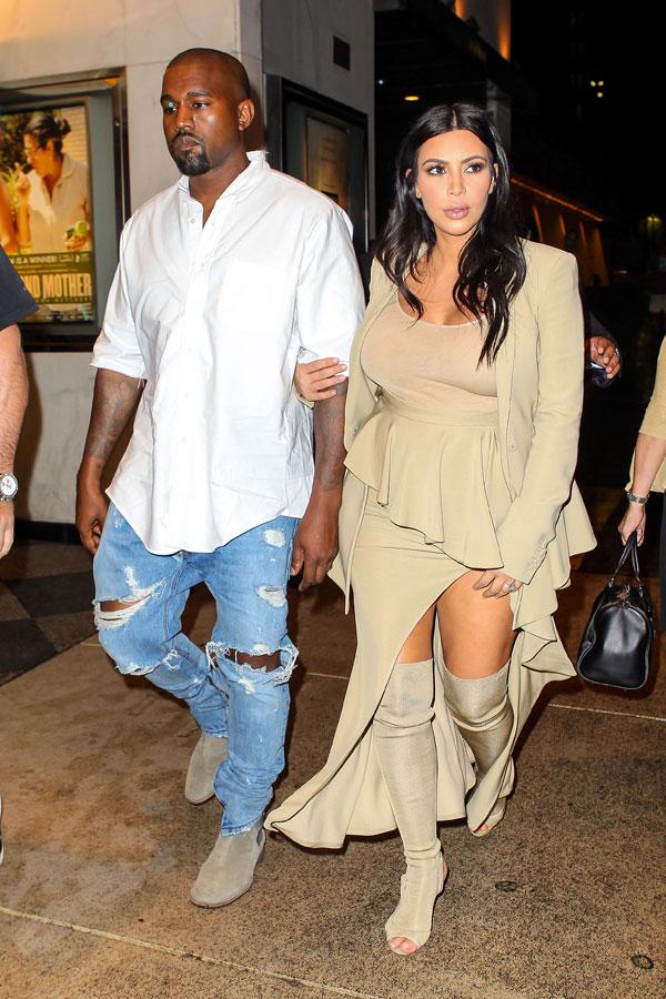 Kim Kardashian Pregnant Style Kanye West Boots New York Fashion Week