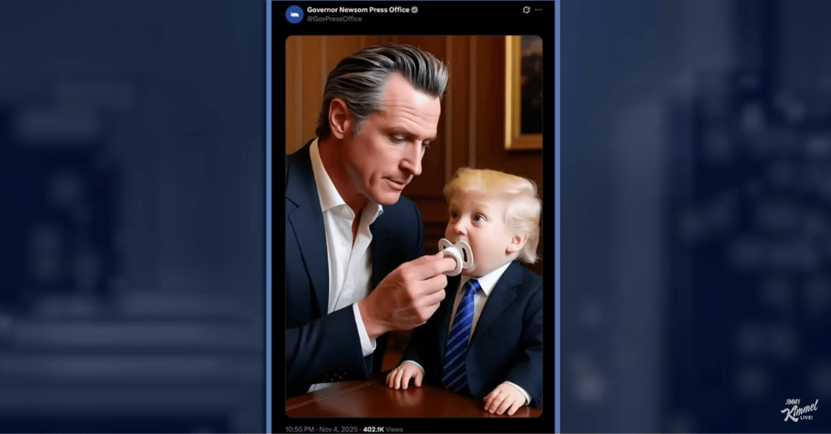 Kimmel noted Newsom using Trump's tactics by trolling him on social media.