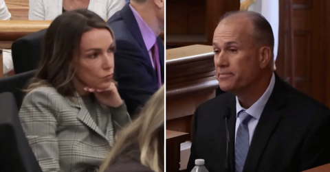 Split photo of Karen Read, Lt. Paul Gallagher