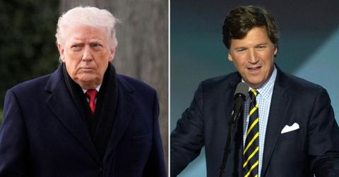split image of Donald Trump and Tucker Carlson