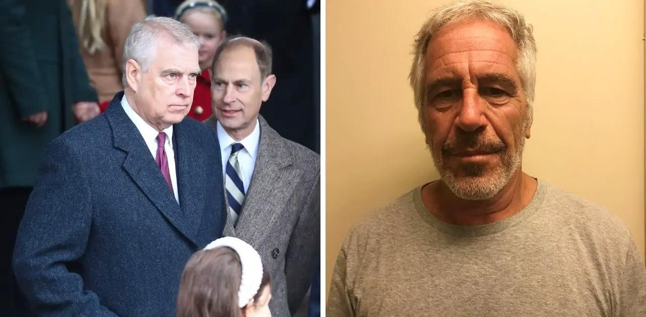 Split photo of Prince Andrew, Jeffrey Epstein