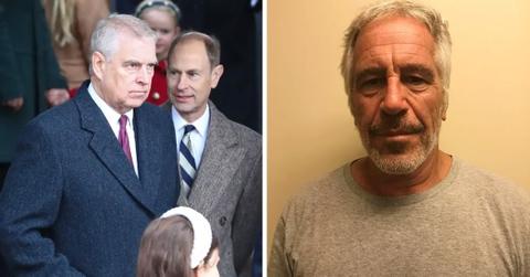 Split photo of Prince Andrew, Jeffrey Epstein