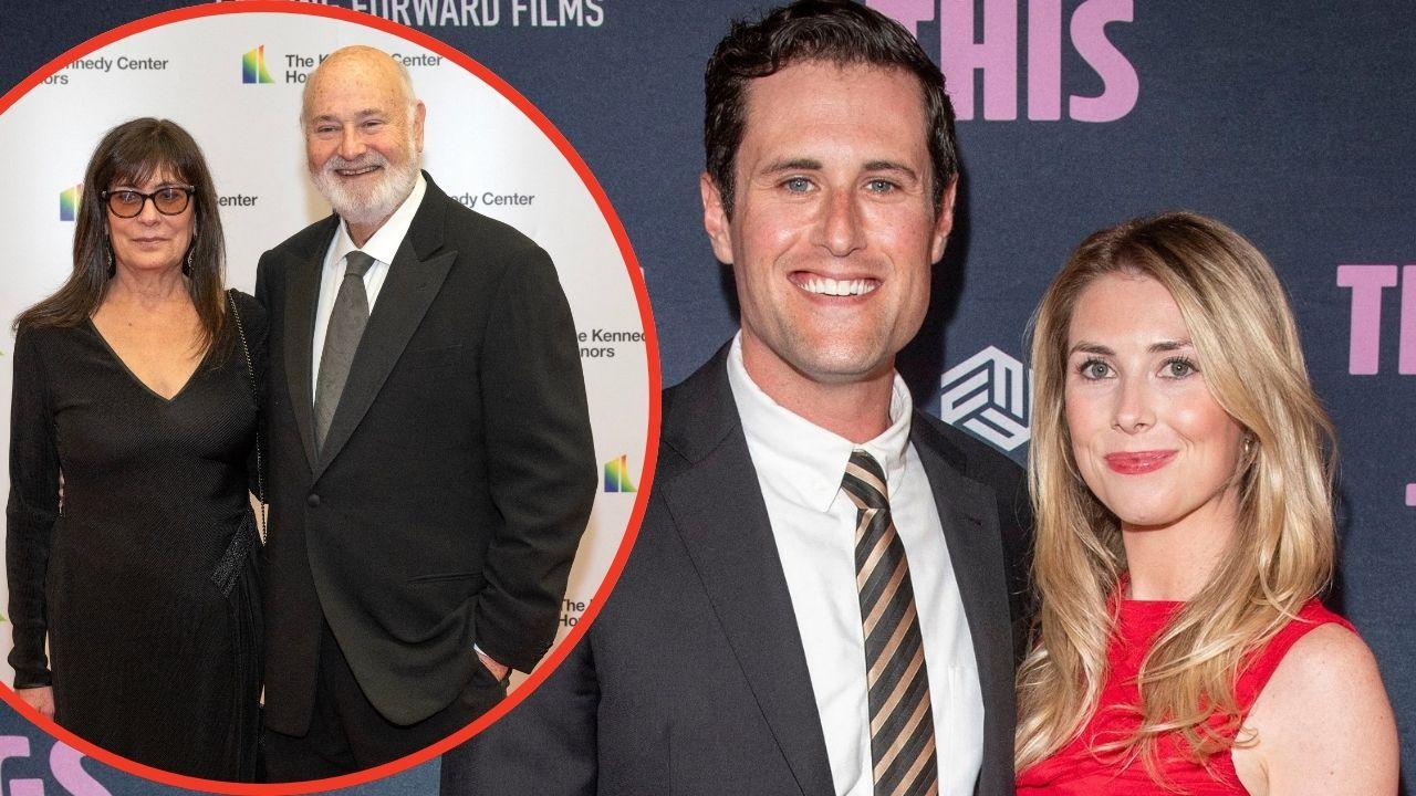 Split photos of Rob, Michele Reiner,Jake Reiner and Maria Gilfillan