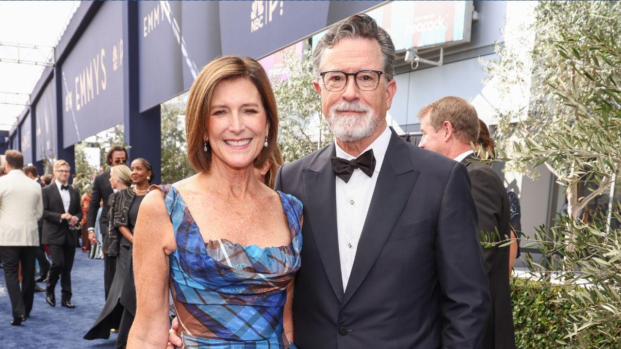 Colbert gave a special shout out to his wife.