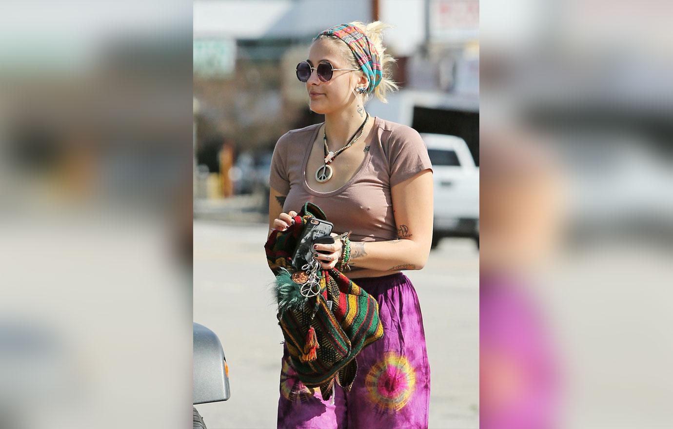 Paris Jackson Braless Nipple Rings