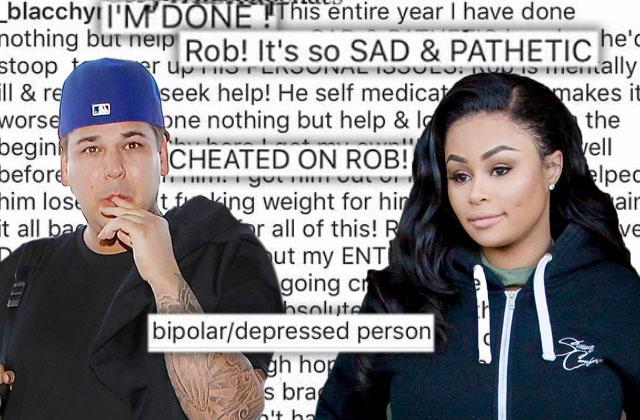 Blac Chyna and Rob Kardashian Instagram Breakup - Rob Kardashian Says Blac  Left Him