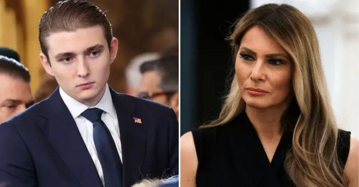 photo of barron trump and melania trump