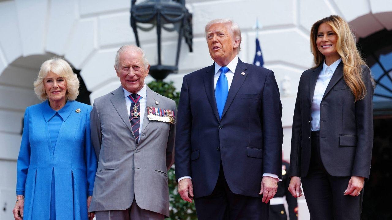 Photo of Donald and Melania Trump with King Charles and Queen Camilla