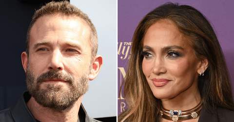 Split photo of Ben Affleck, Jennifer Lopez