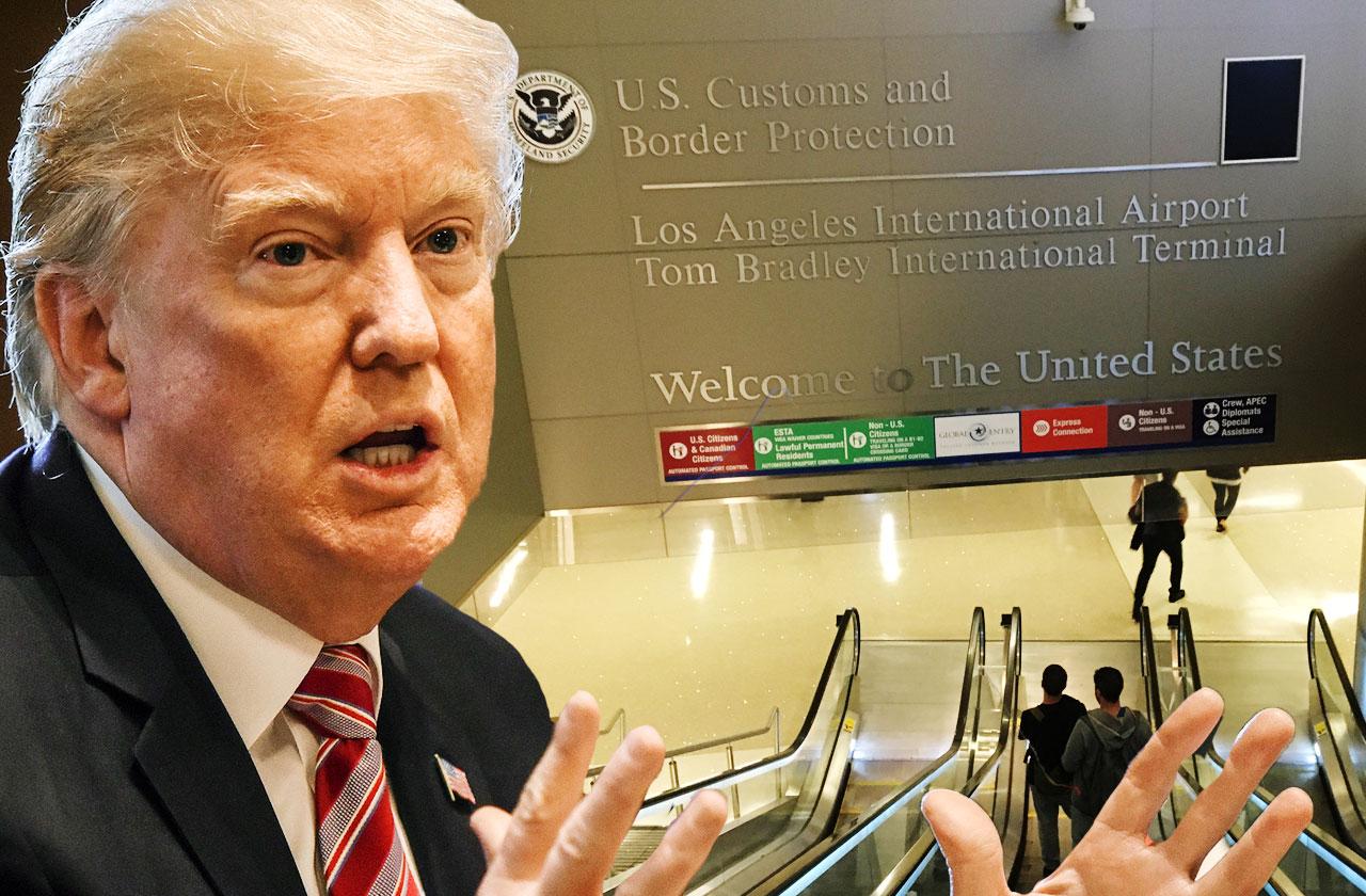 //donald trump lax airport photo missing snubbed hollywood pp