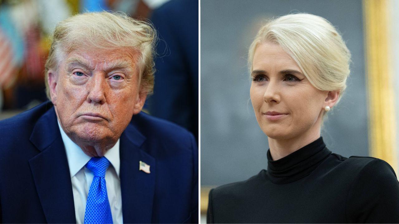 split image of Donald Trump and Natalie Harp
