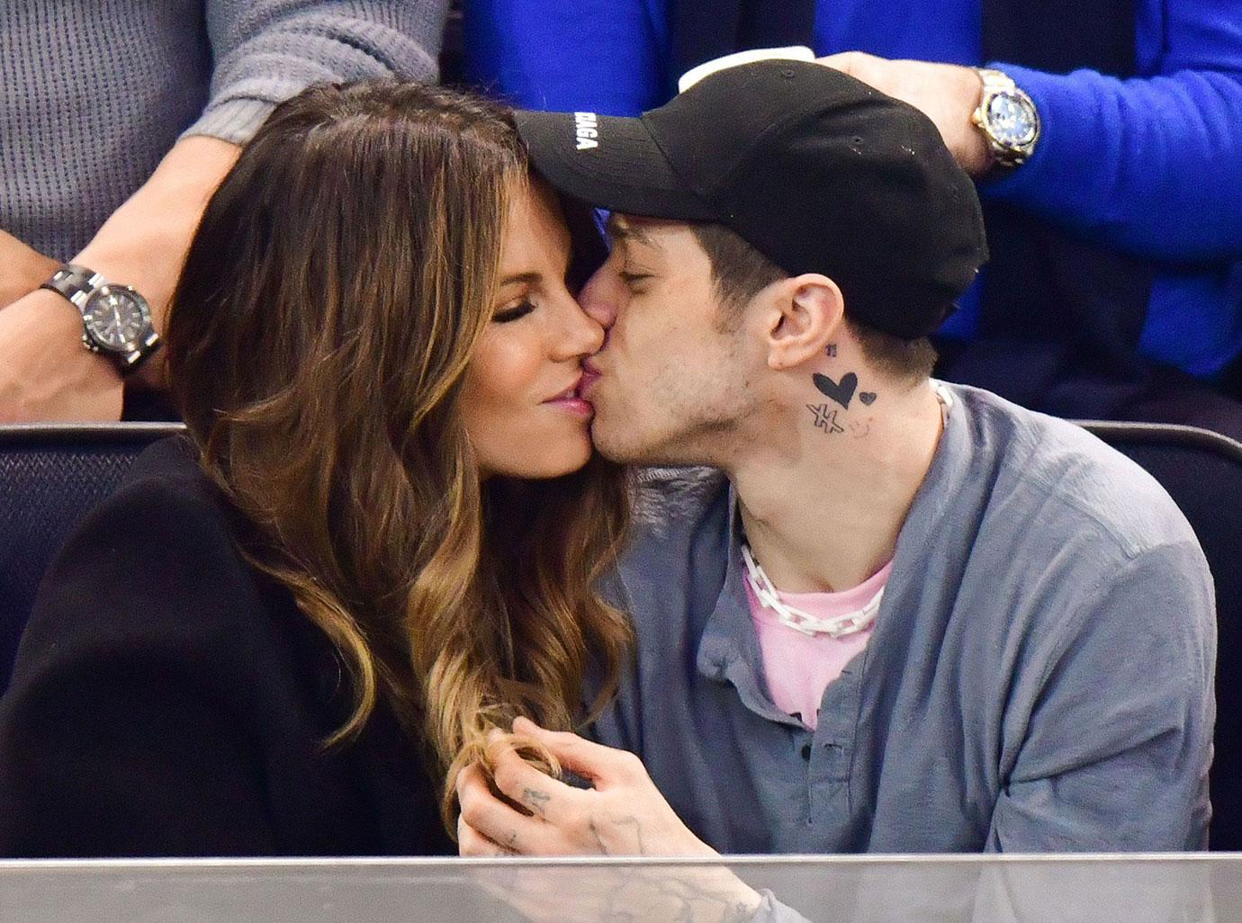 Pete Davidson Kate Beckinsale Kissing PDA Rangers Game