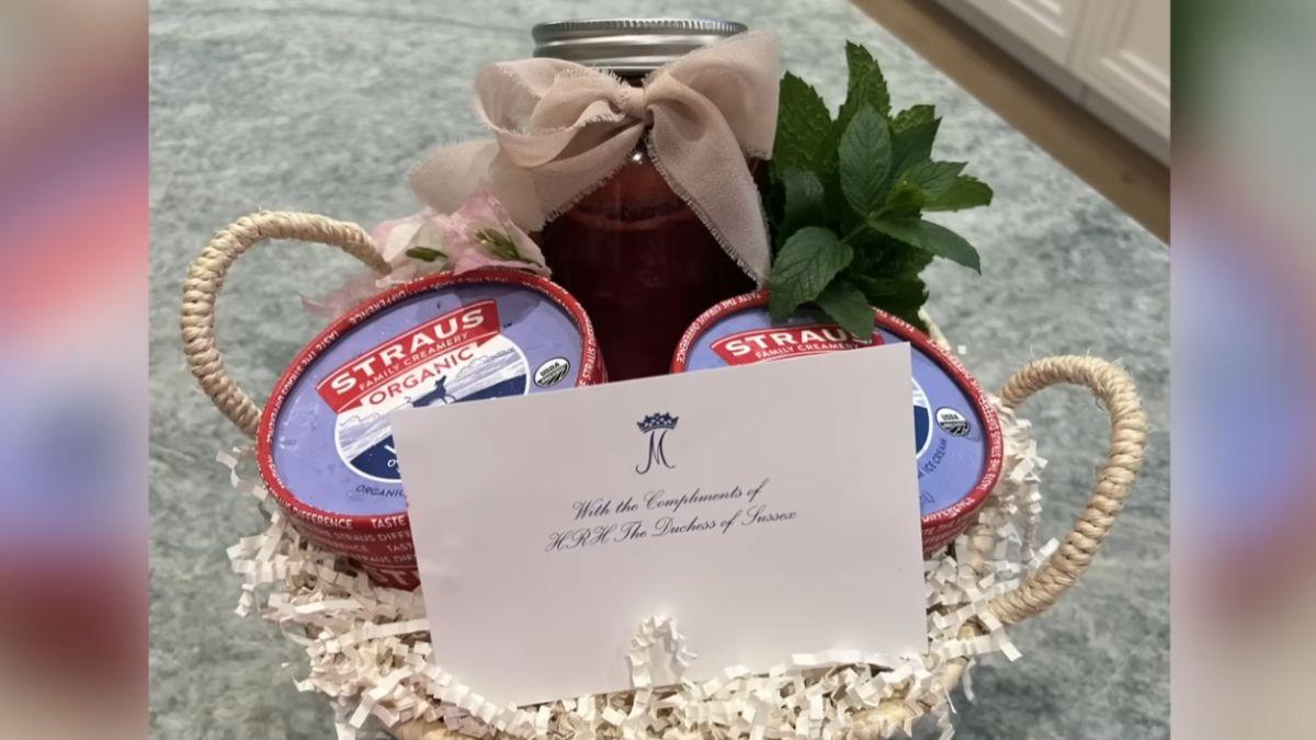 Photo of Meghan Markle's gift basket for Jamie Kern Lima