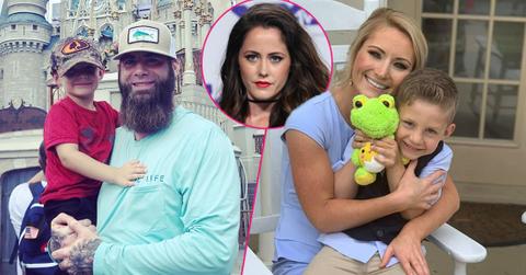 David Eason and Kaden on left. Olivia Leedham and Kaden right. Inset, Jenelle Evans.