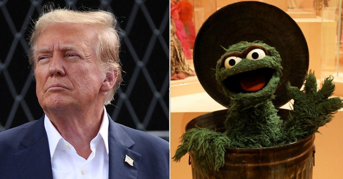 Composite photo of Donald Trump and Oscar the Grouch