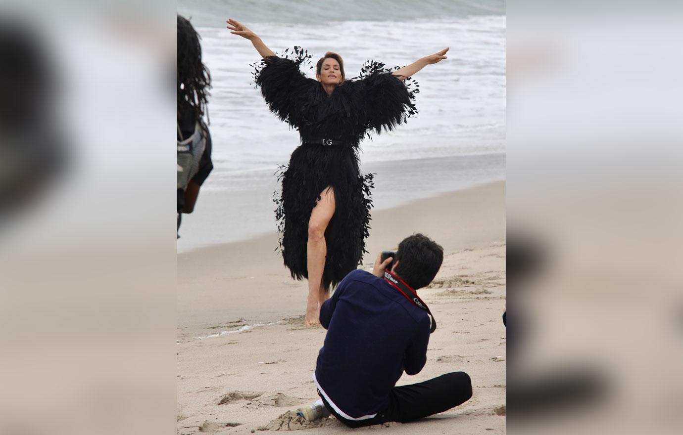 Cindy Crawford Legs Beach Photo Shoot