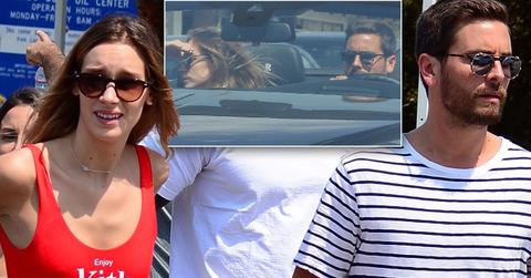 Scott Disick With Mystery Woman Almost Runs Into Kourtney