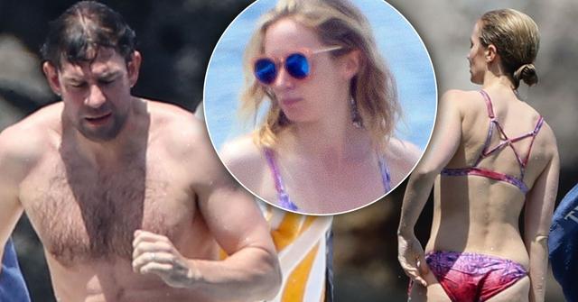 //emily blunt bikini cellulite john krasinski italy pp
