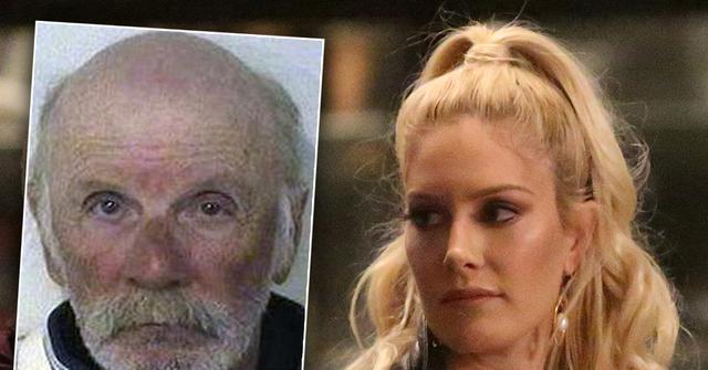Heidi Montag Closeup Looking Serious With Inset of Father Mugshot Abuse
