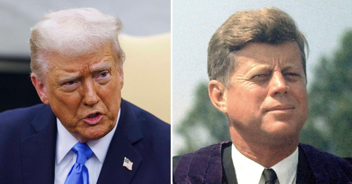 Split photo of Donald Trump, John F. Kennedy